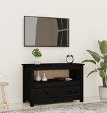 VidaXL Tv-meubel 79x35x52 cm massief grenenhout zwart
