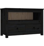 VidaXL Tv-meubel 79x35x52 cm massief grenenhout zwart