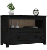 VidaXL Tv-meubel 79x35x52 cm massief grenenhout zwart