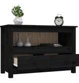 VidaXL Tv-meubel 79x35x52 cm massief grenenhout zwart