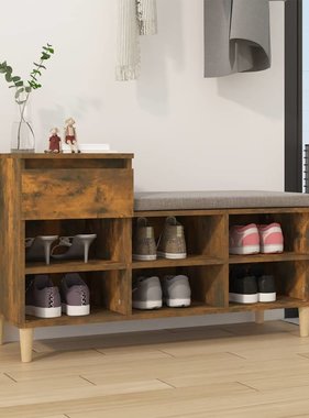 VidaXL Schoenenkast 102x36x60 cm bewerkt hout gerookt eikenkleurig