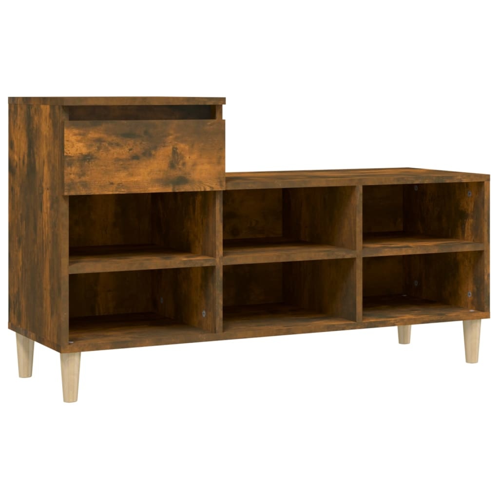 VidaXL Schoenenkast 102x36x60 cm bewerkt hout gerookt eikenkleurig