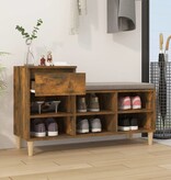 VidaXL Schoenenkast 102x36x60 cm bewerkt hout gerookt eikenkleurig