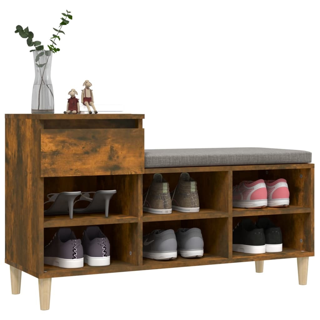 VidaXL Schoenenkast 102x36x60 cm bewerkt hout gerookt eikenkleurig