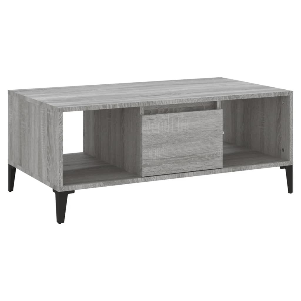 VidaXL Salontafel 90x50x36,5 cm bewerkt hout grijs sonoma