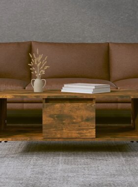 VidaXL Salontafel 90x50x36,5 cm bewerkt hout gerookt eikenkleurig