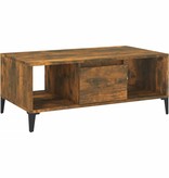 VidaXL Salontafel 90x50x36,5 cm bewerkt hout gerookt eikenkleurig