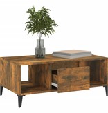 VidaXL Salontafel 90x50x36,5 cm bewerkt hout gerookt eikenkleurig