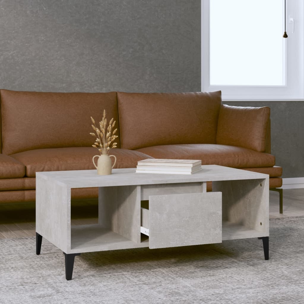 VidaXL Salontafel 90x50x36,5 cm bewerkt hout betongrijs