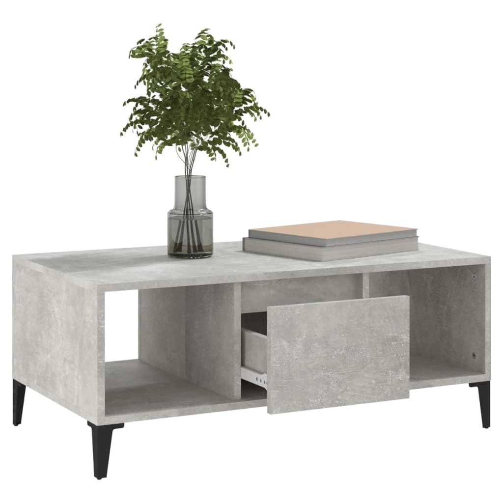 VidaXL Salontafel 90x50x36,5 cm bewerkt hout betongrijs