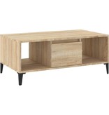 VidaXL Salontafel 90x50x36,5 cm bewerkt hout sonoma eikenkleurig