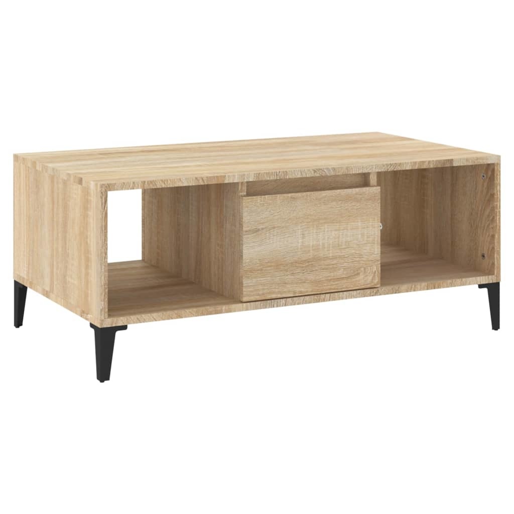 VidaXL Salontafel 90x50x36,5 cm bewerkt hout sonoma eikenkleurig