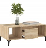 VidaXL Salontafel 90x50x36,5 cm bewerkt hout sonoma eikenkleurig