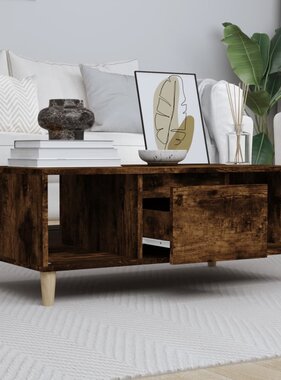 VidaXL Salontafel 90x50x36,5 cm bewerkt hout gerookt eikenkleurig