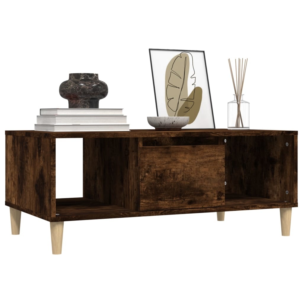 VidaXL Salontafel 90x50x36,5 cm bewerkt hout gerookt eikenkleurig