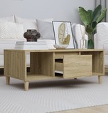 VidaXL Salontafel 90x50x36,5 cm bewerkt hout sonoma eikenkleurig