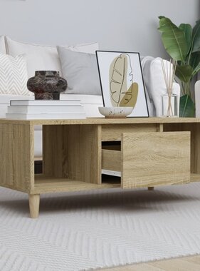 VidaXL Salontafel 90x50x36,5 cm bewerkt hout sonoma eikenkleurig