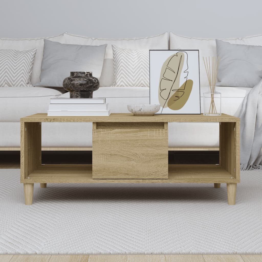 VidaXL Salontafel 90x50x36,5 cm bewerkt hout sonoma eikenkleurig