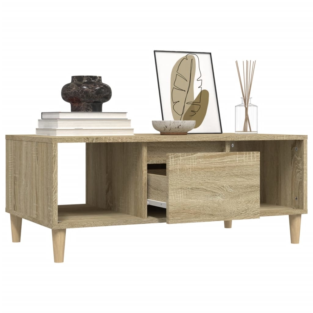 VidaXL Salontafel 90x50x36,5 cm bewerkt hout sonoma eikenkleurig