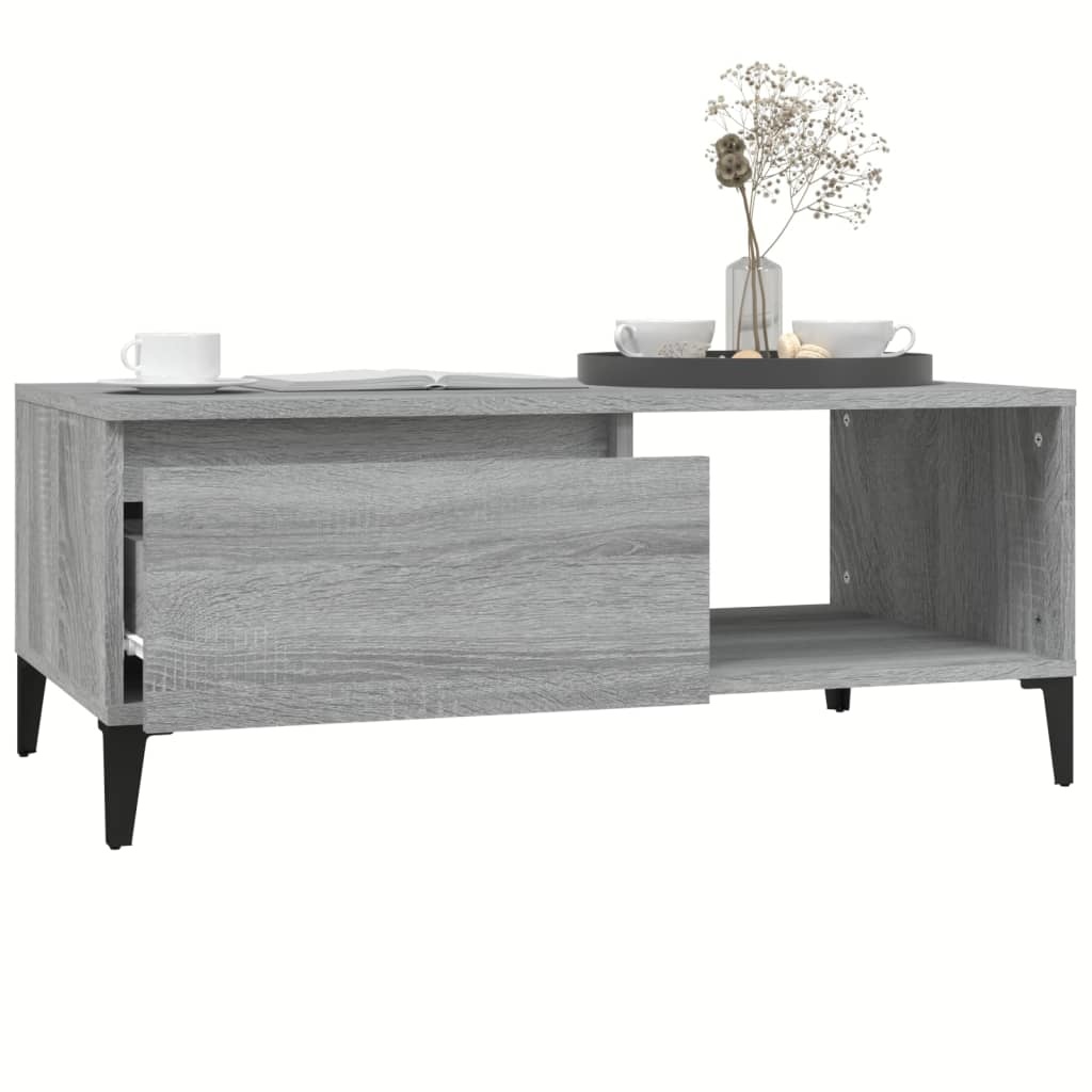 VidaXL Salontafel 90x50x36,5 cm bewerkt hout grijs sonoma