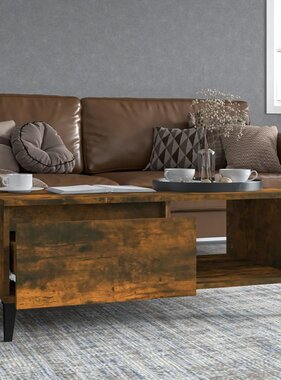 VidaXL Salontafel 90x50x36,5 cm bewerkt hout gerookt eikenkleurig