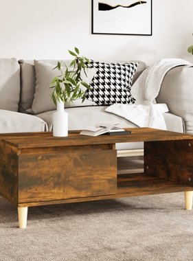VidaXL Salontafel 90x50x36,5 cm bewerkt hout gerookt eikenkleurig