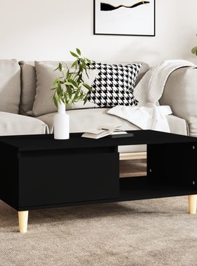 VidaXL Salontafel 90x50x36,5 cm bewerkt hout zwart