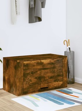 VidaXL Wandschoenenkast 70x35x38 cm massief grenenhout gerookt eiken