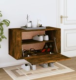 VidaXL Wandschoenenkast 70x35x38 cm massief grenenhout gerookt eiken