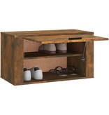 VidaXL Wandschoenenkast 70x35x38 cm massief grenenhout gerookt eiken