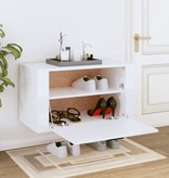 VidaXL Schoenenkast wandgemonteerd 70x35x38 cm bewerkt hout wit