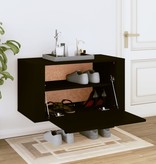 VidaXL Wandschoenenkast 70x35x38 cm bewerkt hout zwart