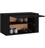 VidaXL Wandschoenenkast 70x35x38 cm bewerkt hout zwart