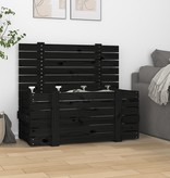 VidaXL Opbergbox 91x40,5x42 cm massief grenenhout zwart
