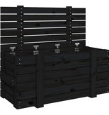 vidaXL Opbergbox 91x40,5x42 cm massief grenenhout zwart