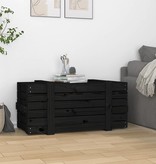 VidaXL Opbergbox 91x40,5x42 cm massief grenenhout zwart