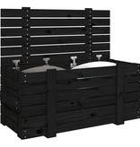 VidaXL Opbergbox 91x40,5x42 cm massief grenenhout zwart