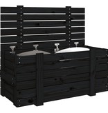 vidaXL Opbergbox 91x40,5x42 cm massief grenenhout zwart