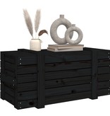 vidaXL Opbergbox 91x40,5x42 cm massief grenenhout zwart