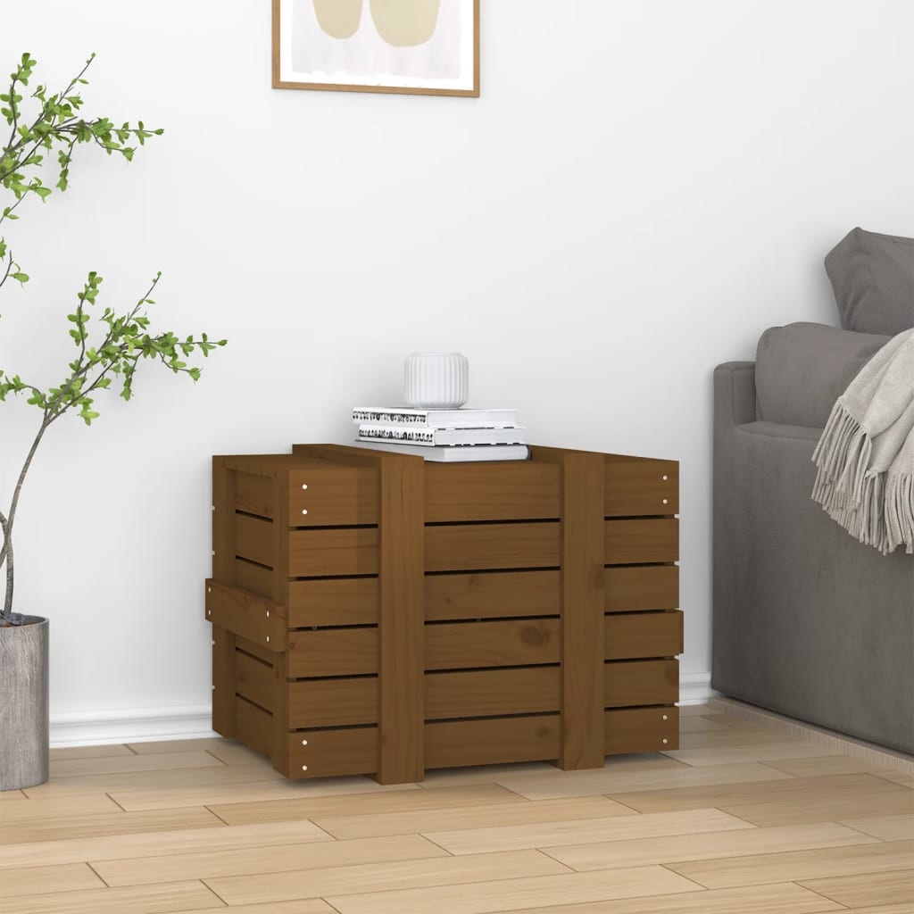 VidaXL Opbergbox 58x40,5x42 cm massief grenenhout honingbruin