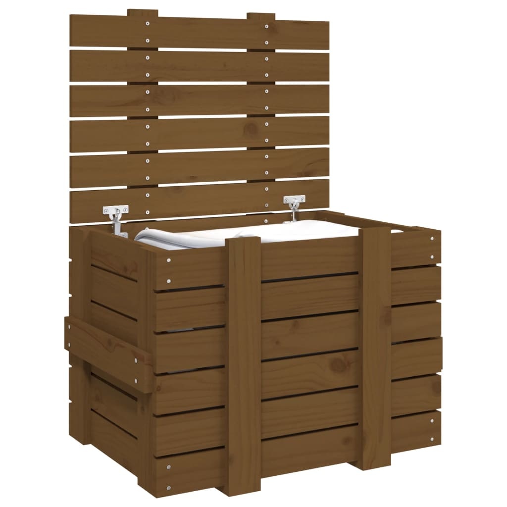 VidaXL Opbergbox 58x40,5x42 cm massief grenenhout honingbruin