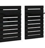 VidaXL Nachtkastjes wandgemonteerd 2 st massief grenenhout zwart