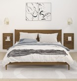 VidaXL Nachtkastjes wandgemonteerd 2 st massief grenenhout honingbruin