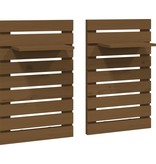 VidaXL Nachtkastjes wandgemonteerd 2 st massief grenenhout honingbruin