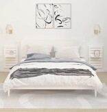 VidaXL Nachtkastjes wandgemonteerd 2 st massief grenenhout wit