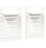 VidaXL Nachtkastjes wandgemonteerd 2 st massief grenenhout wit