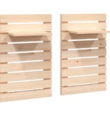 VidaXL Nachtkastjes wandgemonteerd 2 st massief grenenhout