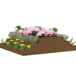 vidaXL Plantenbak 110x110x27 cm massief grenenhout honingbruin