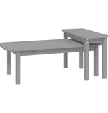 VidaXL 2-delige Salontafelset massief grenenhout grijs