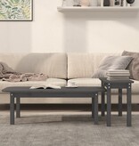 VidaXL 2-delige Salontafelset massief grenenhout grijs